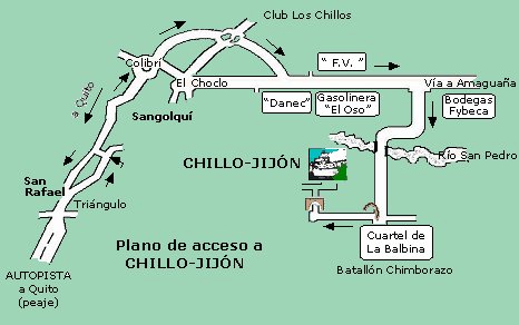 Access map to Hacienda Chillo-Jij�n
